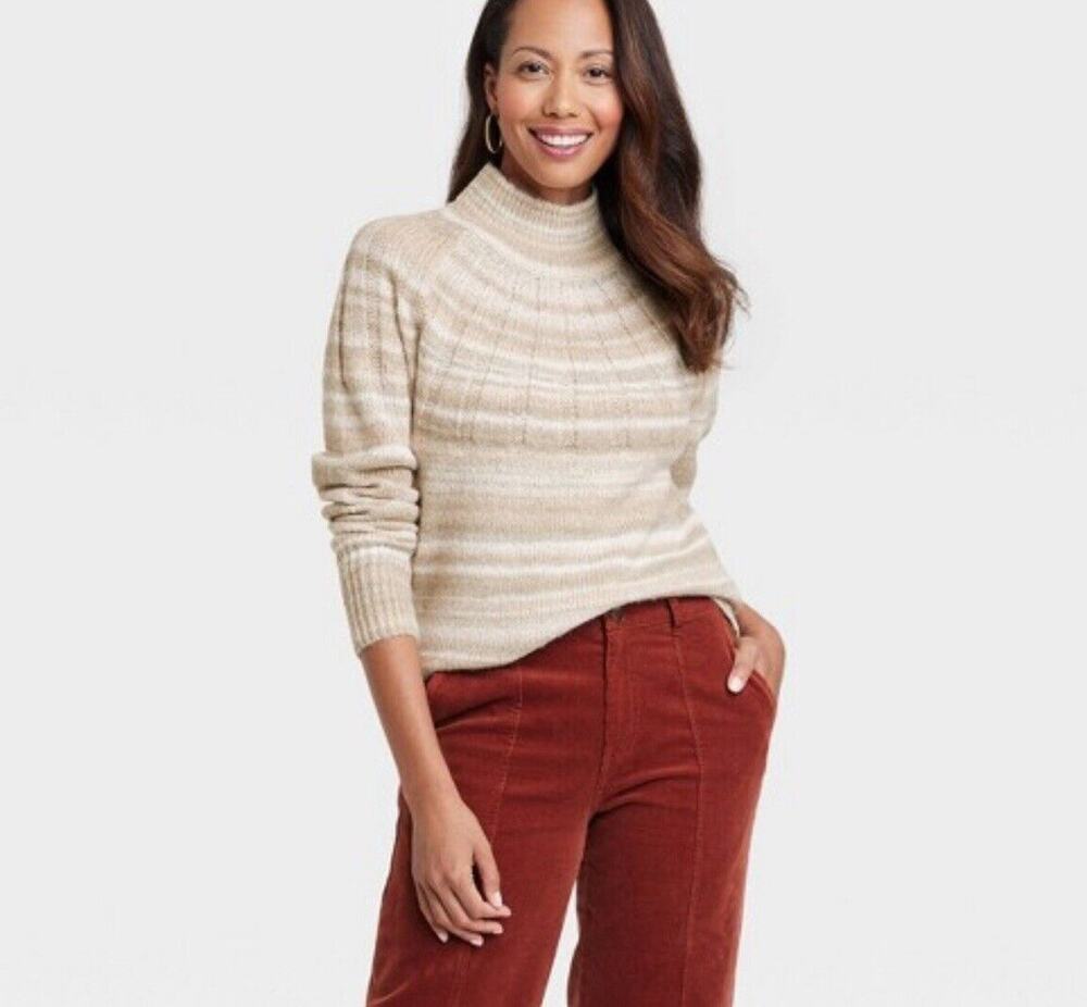 Women's Holiday Pullover Sweater - Knox Rose Oatmeal M NWT